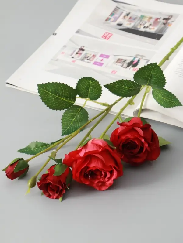 Цветы искусственные &laquo;Роза Августина галант&raquo;, d=6 см, h=55 см, красные