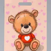 Пакет подарочный &laquo;Медвежонок&raquo;, полиэтиленовый с вырубной ручкой, 29&times;40 см, 35 мкм