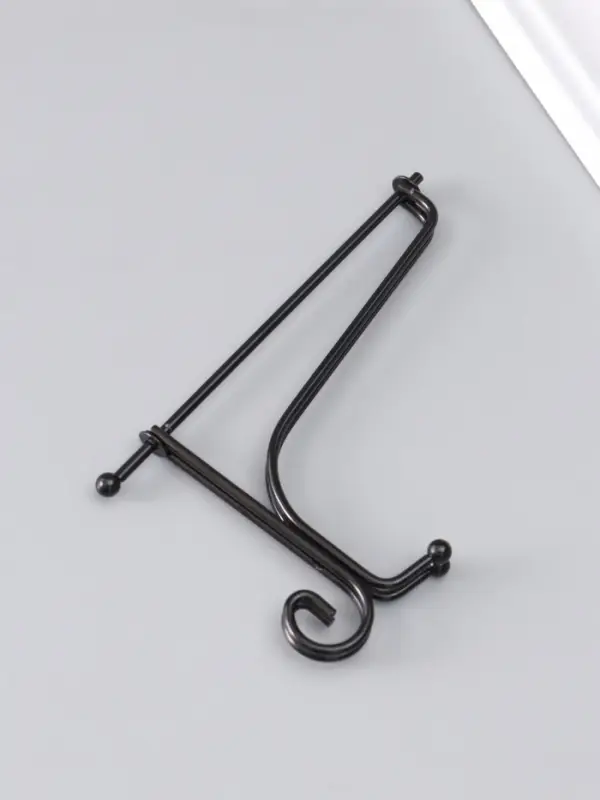 Подставка для тарелки декоративной d=15-18 см &laquo;Узорная&raquo;, металл, 15&times;9.5 см, чёрная, набор 5 шт.