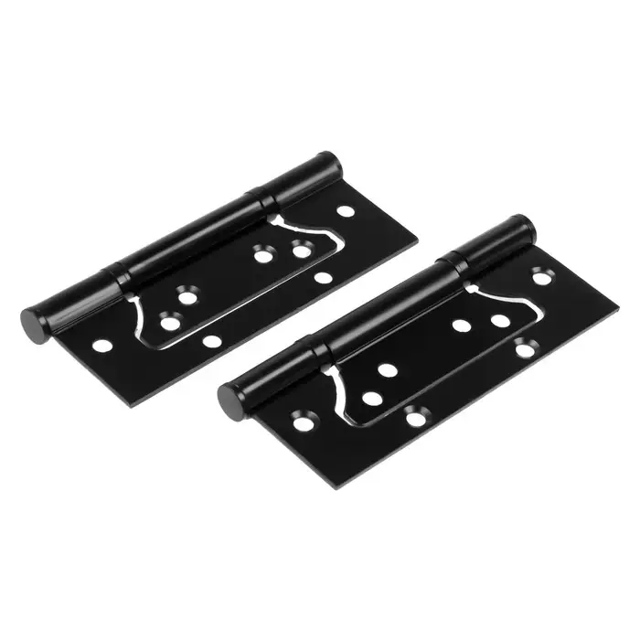 Петля-бабочка ТУНДРА, 120&times;75&times;2.0 мм, универсальная, без врезки, чёрная, 2 шт.