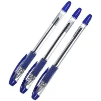 Ручка шариковая синияя 0,7мм, с резиновым держателем Пилот