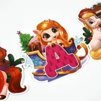 Гирлянда на люверсах «С новым годом!», лошадки, длина 150 см