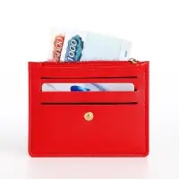 Картхолдер с монетницей на молнии, цвет красный