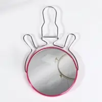Зеркало настольное, с увеличением х2, круглое, настенное, двустороннее, 13.5&times;15 см, (d=11.5 см), МИКС
