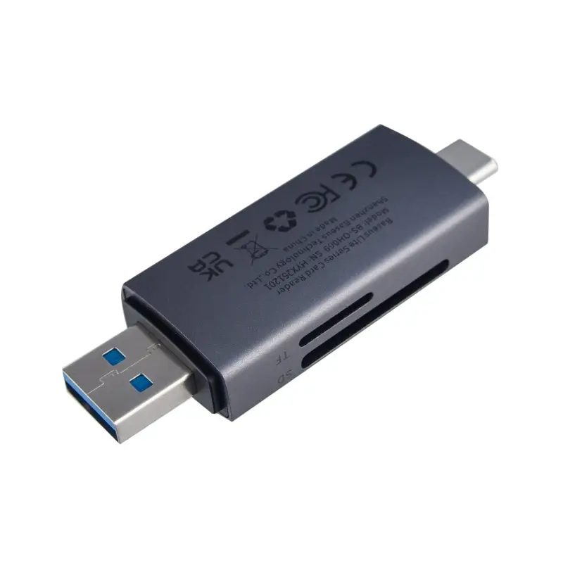 Картридер Lite Series adapter SD/TF на Type-C и USB Baseus gray WKQX060113