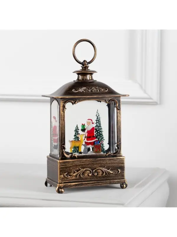 Светодиодная фигура &laquo;Дед Мороз и оленёнок&raquo; 14.5&times;22&times;8 см, металл, от батареек ААх3, USB, свечение тёплое белое