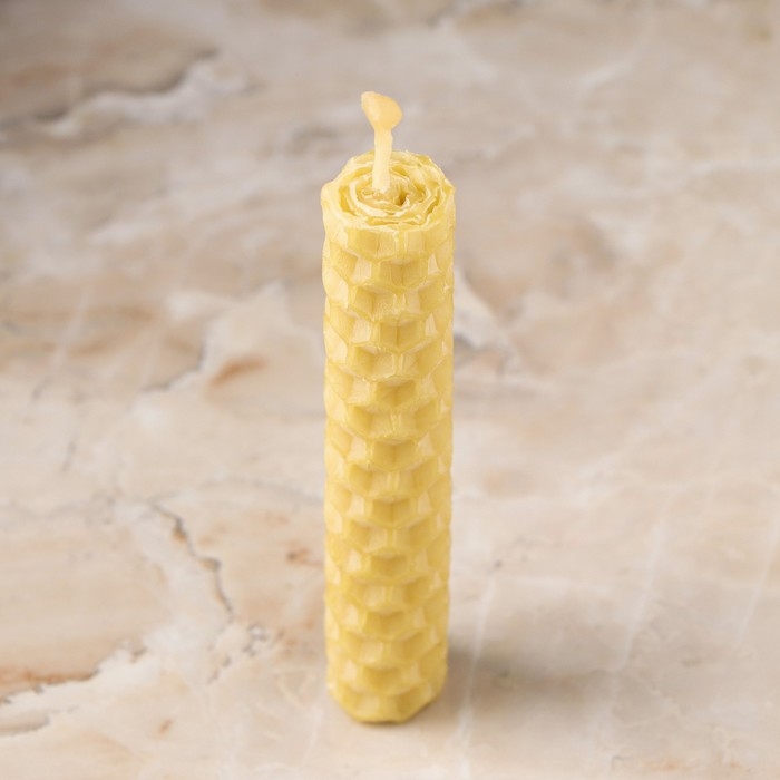 Набор свечей из вощины  Набор свечей из вощины "Усиление силы воли" , 3 шт, 8х1,7 см, 45 мин, желтый