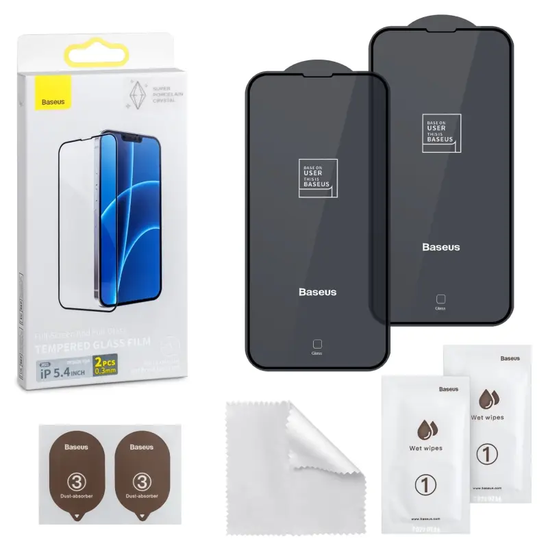 Защитное стекло IPH 13 Mini 5.4 (2021) Baseus Super Crystal Clear 0.3mm 2 шт Защитное стекло IPH 13 Mini 5.4 (2021) Baseus Super Crystal Clear 0.3mm 2 шт