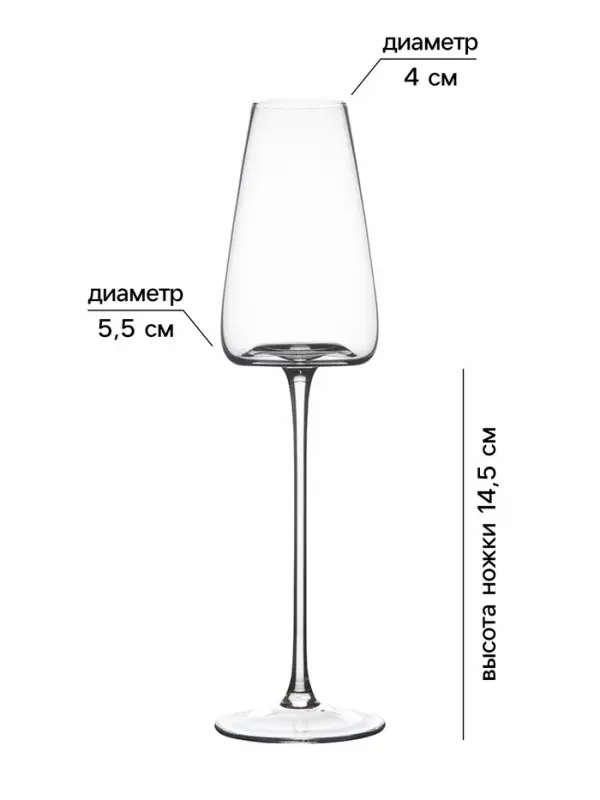 Бокал для шампанского Magistro &laquo;Амьен&raquo;, 250 мл, h=26 см, стекло, прозрачный