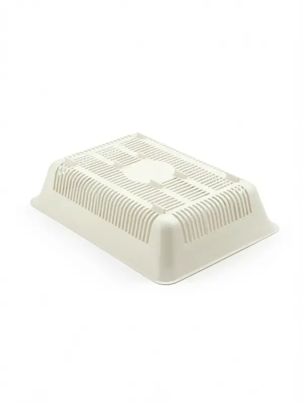 Туалет для кошек глубокий, 36&times;25&times;9 см, с сеткой, белый, мятный