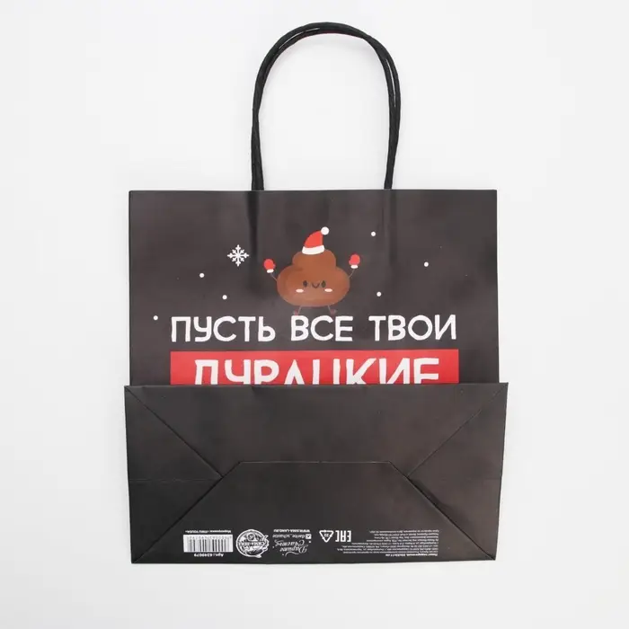 Пакет подарочный новогодний «Пусть мечты сбудутся», 22 х 22 х 11 см