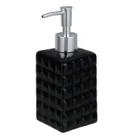 VETTA Дозатор для жидкого мыла, керамика, 260 мл, 6,5x6,5x17 см, графит, глянцевый