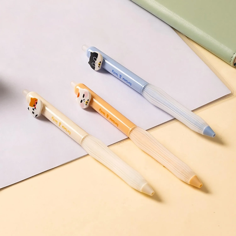 Ручка гелевая автомат. Deli Lucky Meow EG345-BL,пул.нак.0,5,стир,коты,в асс