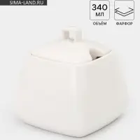 Сахарница Magistro &laquo;Бланш&raquo;, 340 мл, фарфор, белая