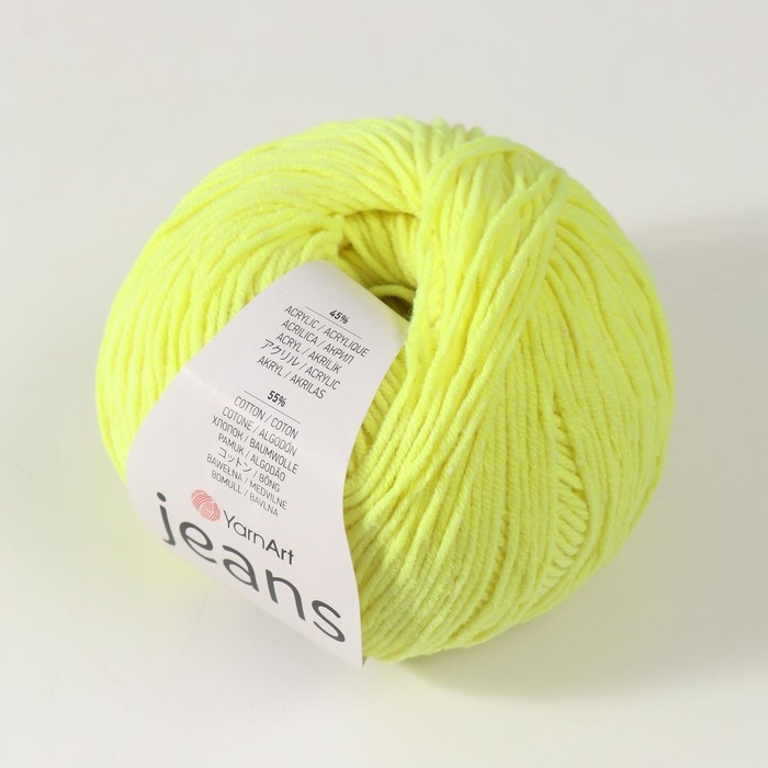 Пряжа "Jeans" 55% хлопок, 45% акрил 160м/50гр (58 лимон)
