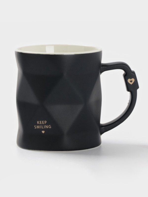 Кружка Доляна "Геометрия" 12,5х9х10 см, цвет черный