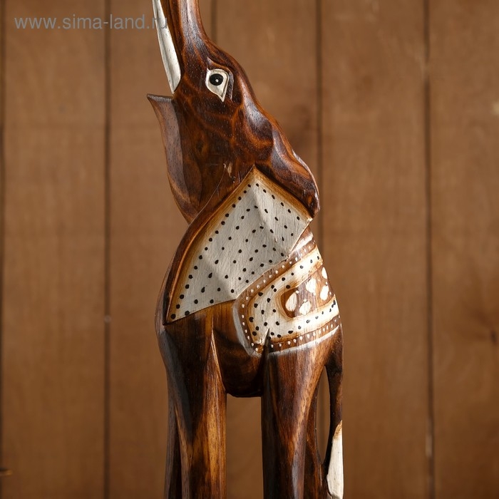 Сувенир дерево Сувенир дерево "Слон с белыми ушками в крапинку" 80х18х10 см