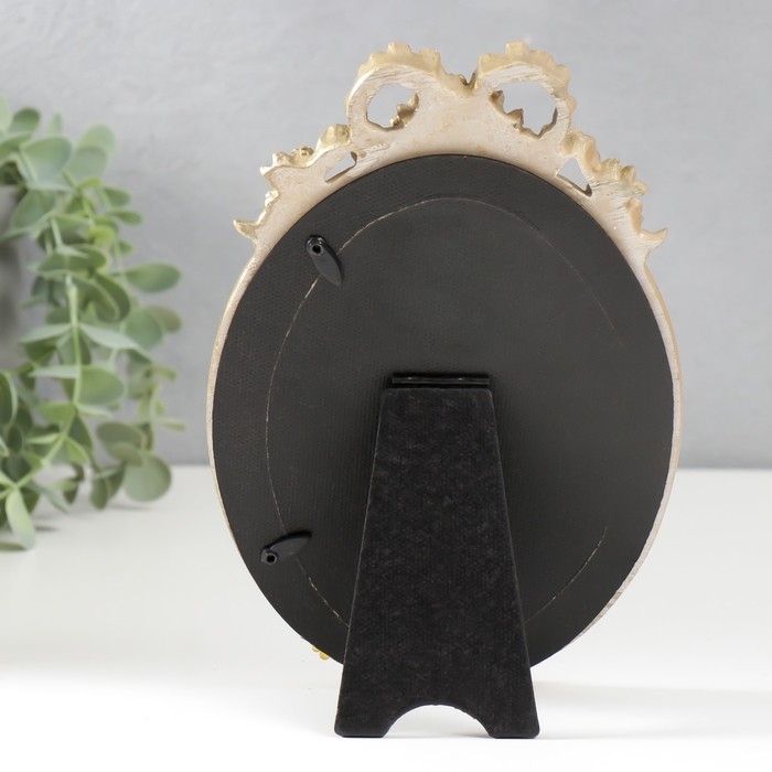 Фоторамка полистоун 10х15 см Фоторамка полистоун 10х15 см "Бант и медальон" состаренное золото 21х14 см