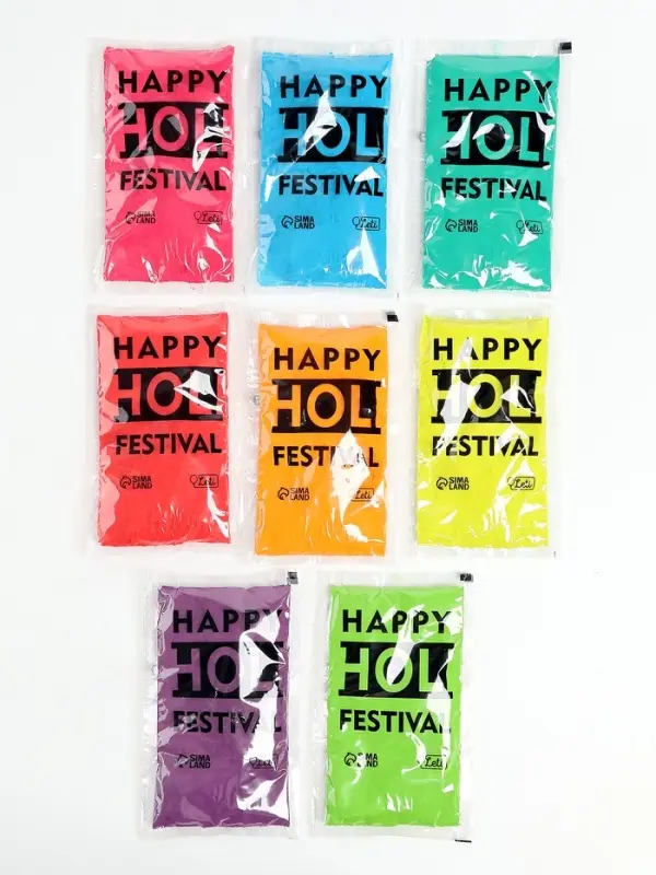 Набор красок Холи 8шт. 100гр. В коробке