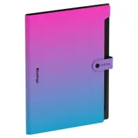 Папка А4, 12 отделений, Radiance, 600 мкм, на кнопке, розовый/голубой градиент