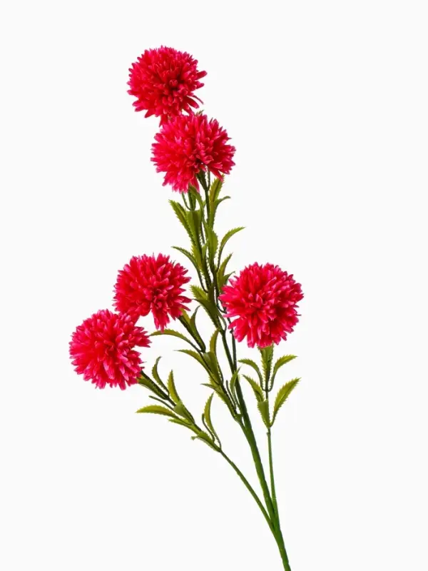 Цветы искусственные &laquo;Хризантема помпон&raquo;, h=80 см, d=6 см, малиновые