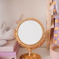 Зеркало декоративное, с увеличением х2, двустороннее, 13.8&times;17 см, (d=10 см), розовое