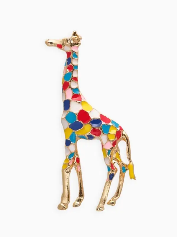 Брошь &laquo;Жираф&raquo;, цветная в золоте