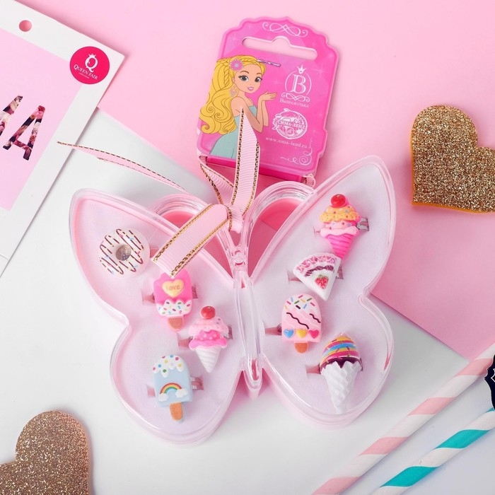 Набор детских колец «Бабочка» сладости, форма МИКС, цветные Набор детских колец «Бабочка» сладости, форма МИКС, цветные