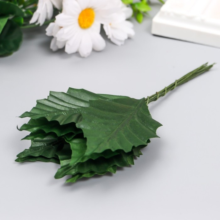 Декор для творчества Декор для творчества "Листья тёмно-зелёные " набор 10 шт 9х4,5 см