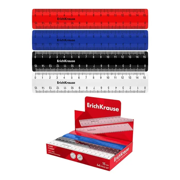 Линейка 15см ErichKrause Classic, микс,