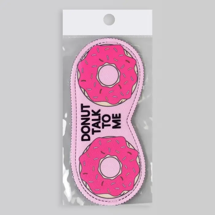 Маска для сна «Пончики» 19.5×8.5 см, резинка одинарная, розовая