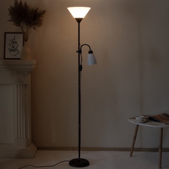Торшер  Торшер "Тренд 2" 1х40Вт Е27+1хЕ27 40Вт черный 22х22х180 см.