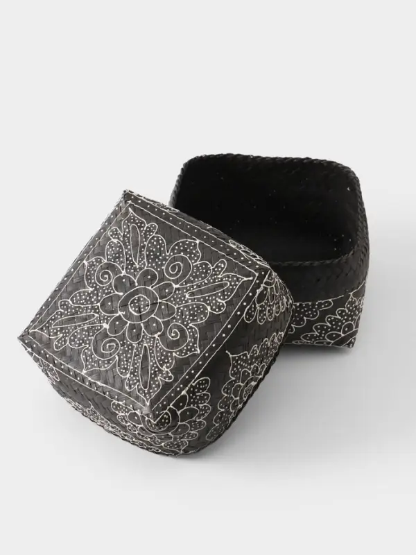 Корзинка плетёная &laquo;Бонтанг&raquo;, 19&times;19&times;14 см, бамбук, тёмная