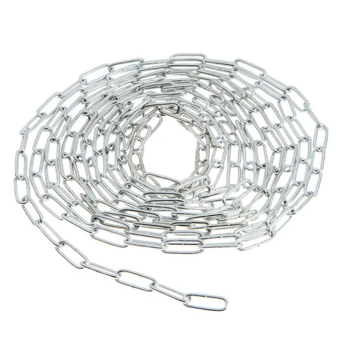 Цепь длиннозвенная ТУНДРА krep DIN763, 3 мм, цинк, 5 м Цепь длиннозвенная ТУНДРА krep DIN763, 3 мм, цинк, 5 м