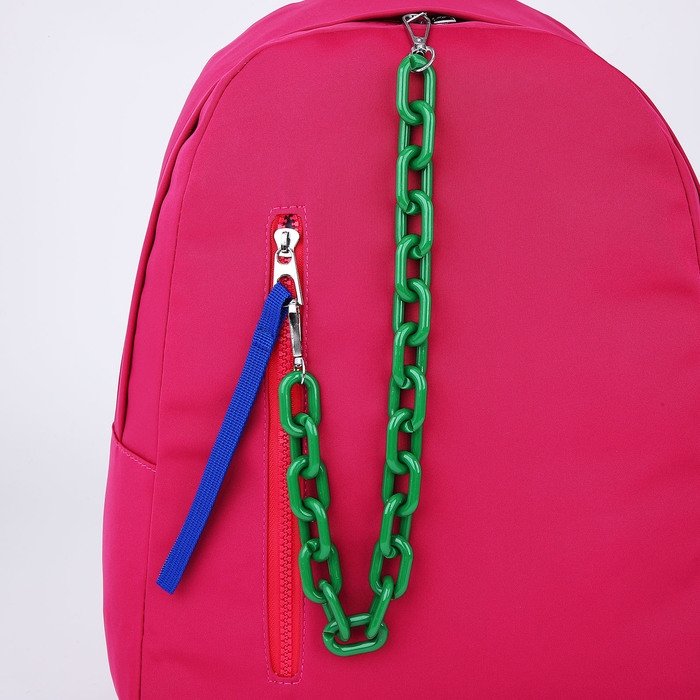 Рюкзак школьный текстильный с карманом,цвет розовый, 45х30х15 см