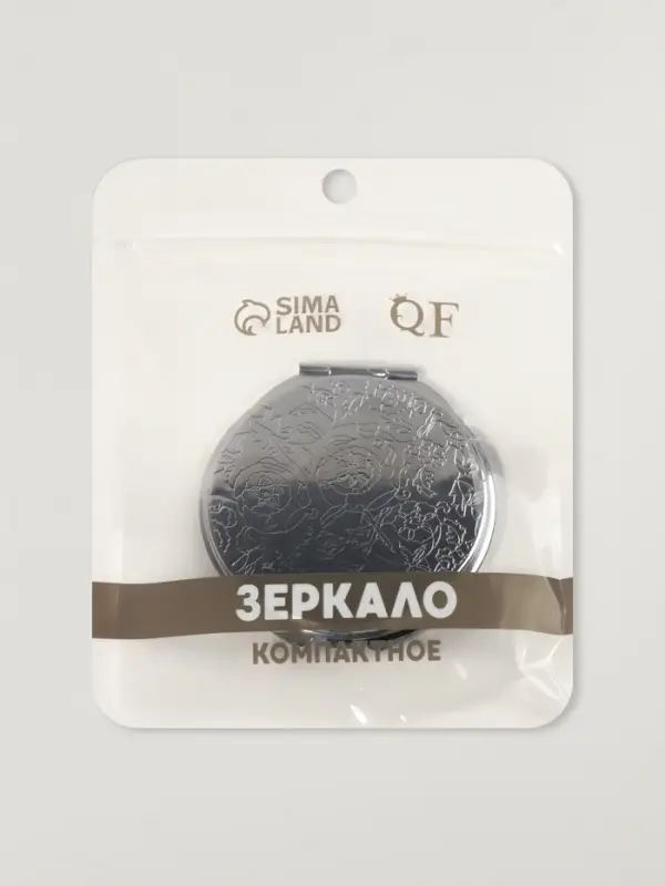 Зеркало складное, d=6 см, серебристое МИКС