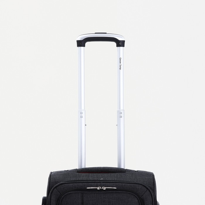 Чемодан малый 20", наружный карман, кодовый замок, цвет чёрный