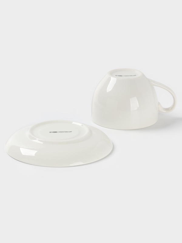 Чайная пара Доляна «Зайка», 2 предмета: чашка 250 мл, блюдце d=15 см, фарфор, белая Чайная пара Доляна «Зайка», 2 предмета: чашка 250 мл, блюдце d=15 см, фарфор, белая