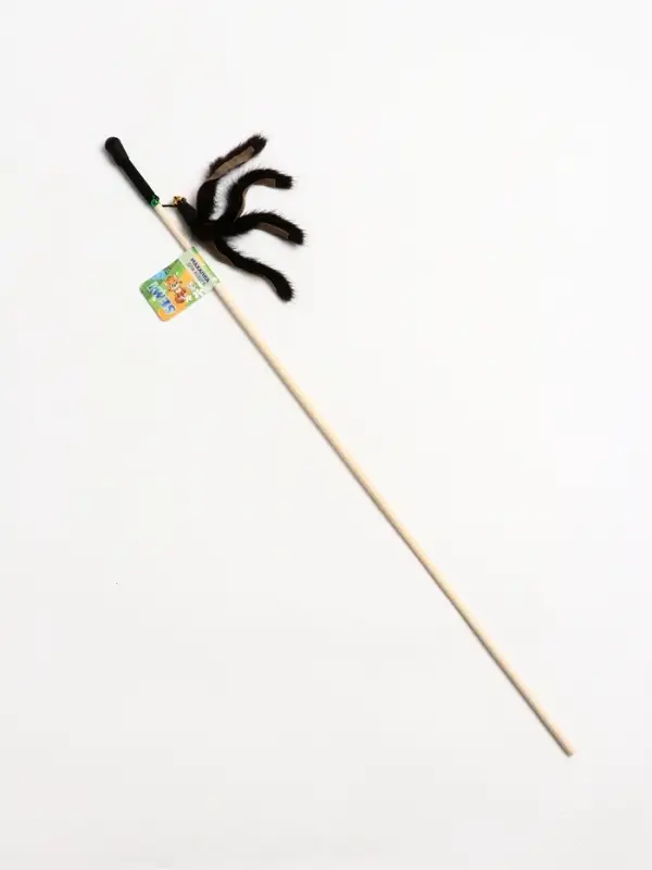 Дразнилка - удочка "Норковая пальма" на деревянной палочке