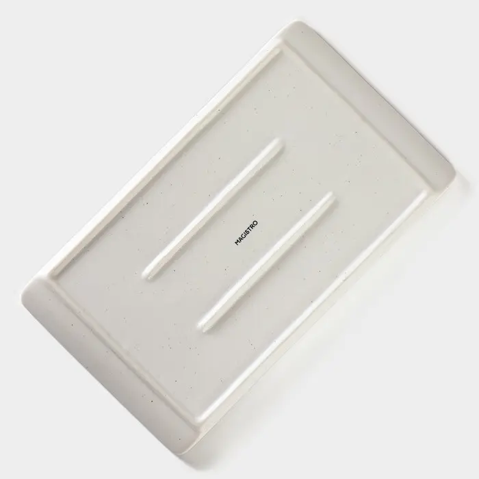 Блюдо для подачи Magistro Slate, 26.5&times;15 см, фарфор, белое