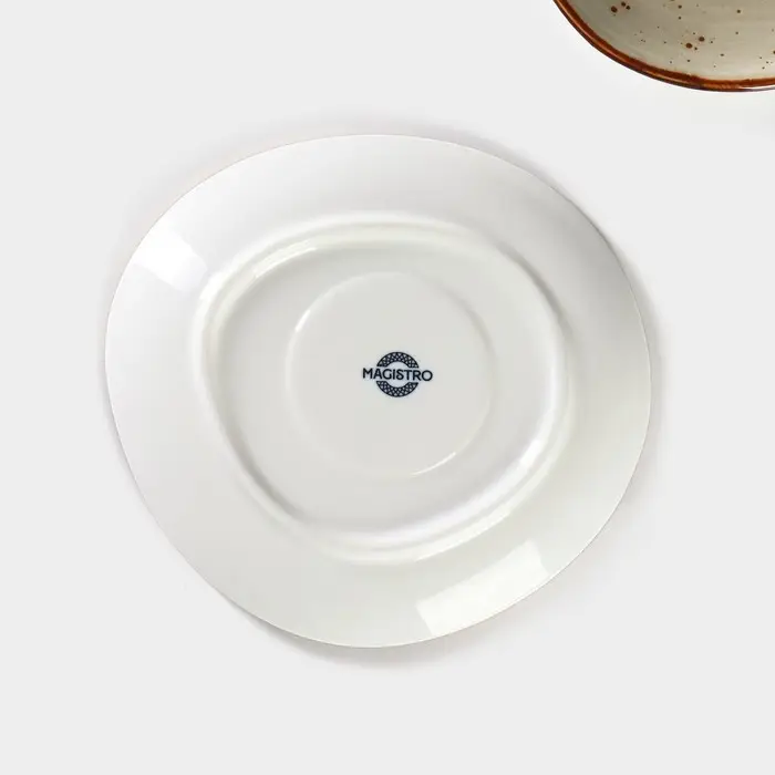 Набор блюдец фарфоровых Magistro Mediterana, 2 предмета: 16&times;15 см, цвет бежевый