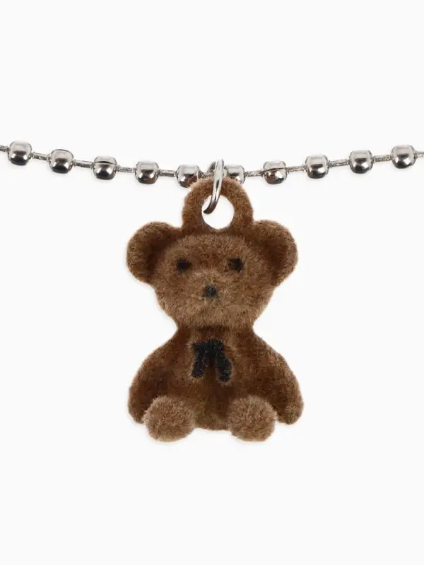 Кулон детский &laquo;Выбражулька. Мишка&raquo;, 40 см, коричневый в серебре