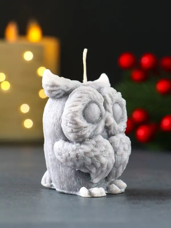 Свеча новогодняя "Филюшка" 50х65 мм, серый