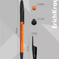 Ручка шариковая ErichKrause R-301 Orange Stick & Grip, узел 0.7 мм, чернила чёрные, резиновый держатель, длина линии письма 2000 метров