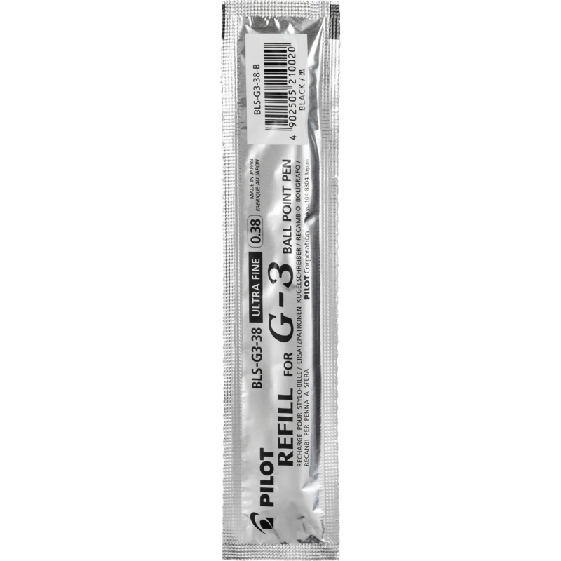 Стержень гелевый 129мм PILOT BLS-G3-38 для G-3 черный 0,2мм Япония