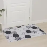 Коврик придверный Доляна &laquo;Мрамор&raquo;, вырезной, грязезащитный, 80&times;120 см, серый