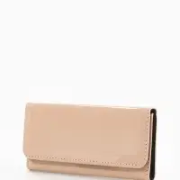 Кошелёк женский на магните, 19.5&times;2.5&times;9 см, лаковый, бежевый