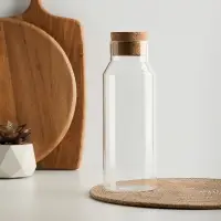 VETTA ЭКО Бутылка 1000мл, 25х9см, стекло, пробка