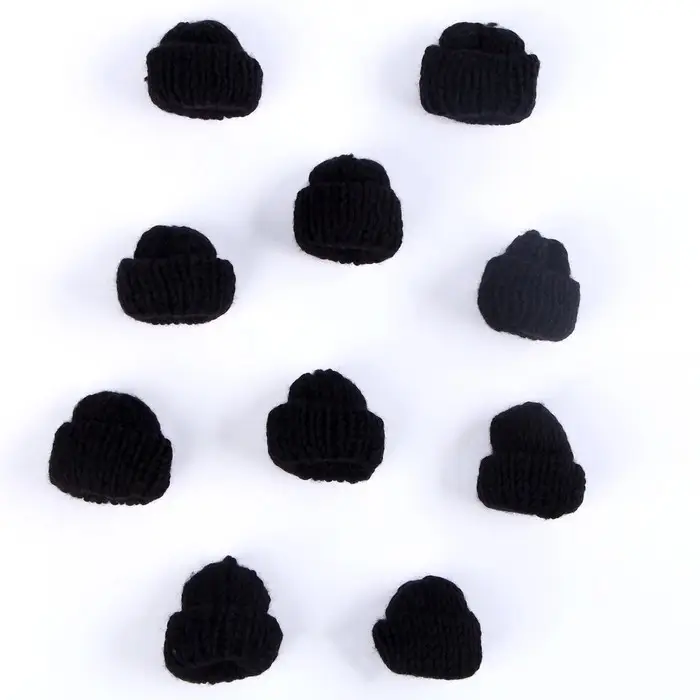 Шапка для игрушек вязаная, набор 10 шт., чёрная Шапка для игрушек вязаная, набор 10 шт., чёрная