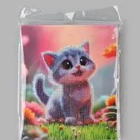 Алмазная мозаика &laquo;Котик на лужайке&raquo; 21&times;25 см, с мольбертом